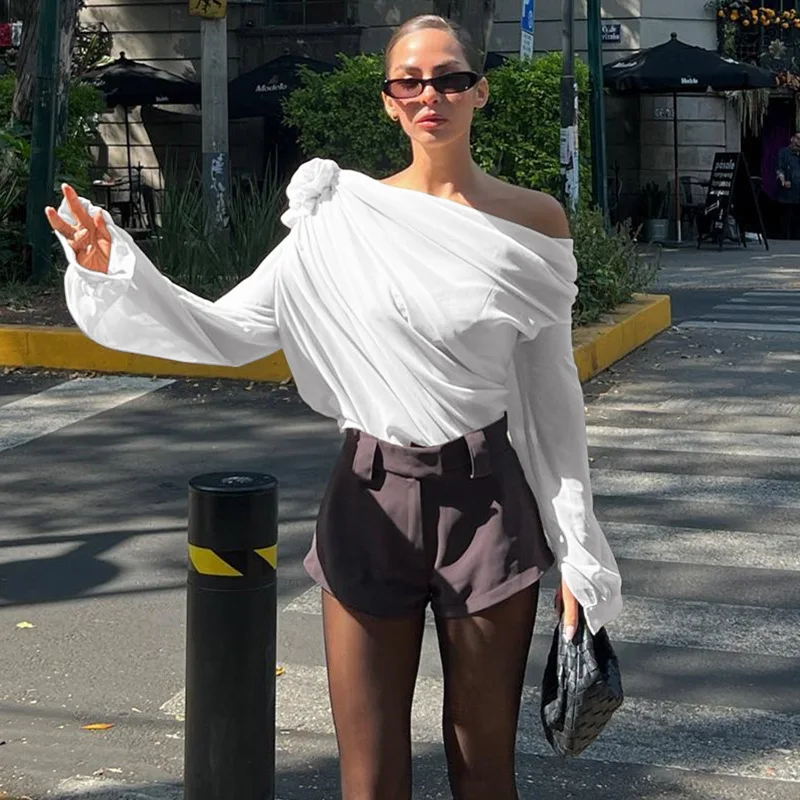 Blusa holgada de gasa para mujer, camisa con lazo de flores, cuello | Ropa de mujer · Omeda.es - Imagen 11