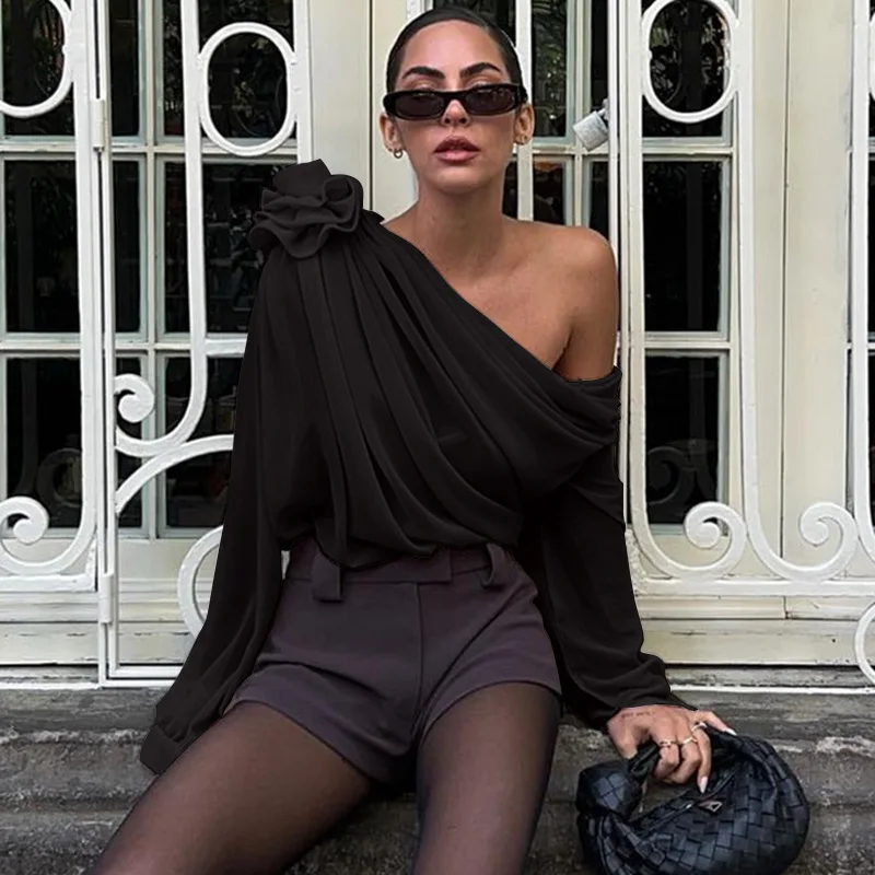 Blusa holgada de gasa para mujer, camisa con lazo de flores, cuello | Ropa de mujer · Omeda.es - Imagen 12