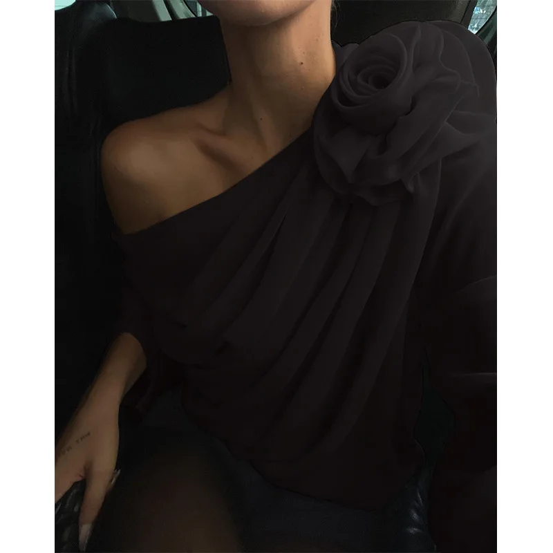 Blusa holgada de gasa para mujer, camisa con lazo de flores, cuello | Ropa de mujer · Omeda.es - Imagen 13