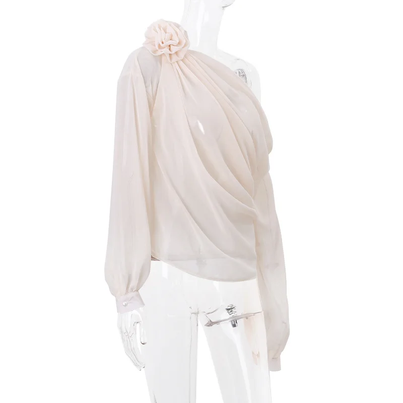 Blusa holgada de gasa para mujer, camisa con lazo de flores, cuello | Ropa de mujer · Omeda.es - Imagen 15