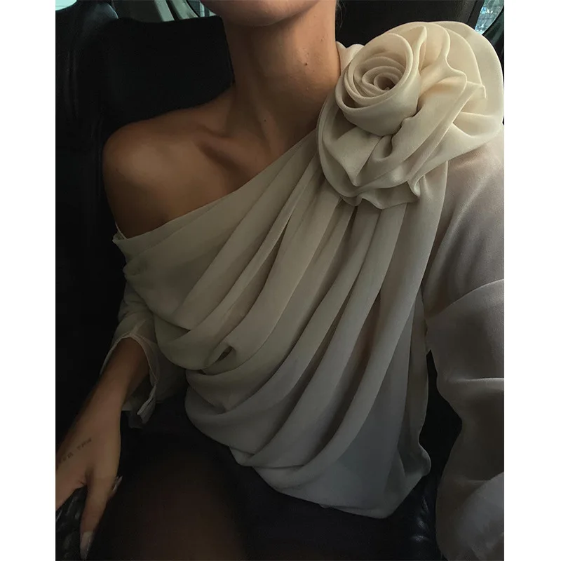 Blusa holgada de gasa para mujer, camisa con lazo de flores, cuello | Ropa de mujer · Omeda.es - Imagen 6