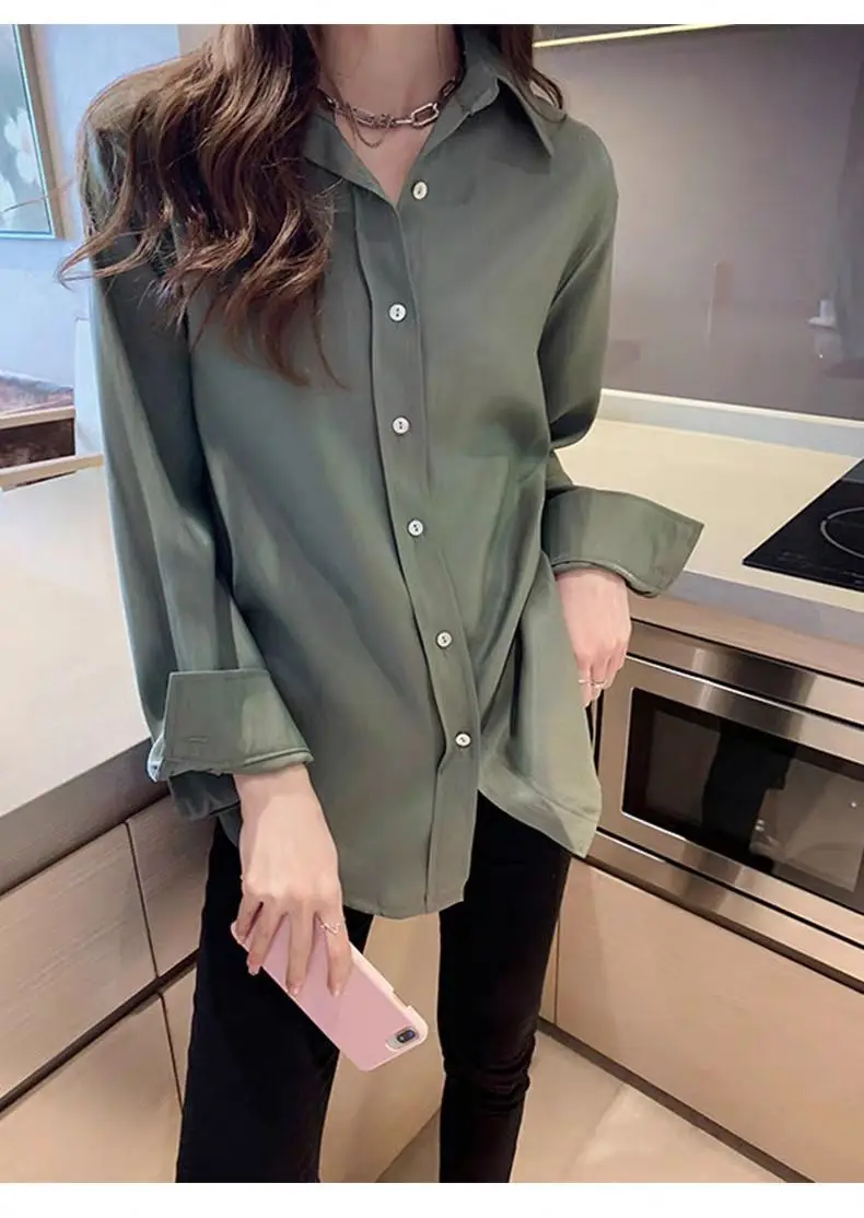 Blusa de manga larga con cuello para mujer, camisa blanca elegante, | Ropa de mujer · Omeda.es - Imagen 11