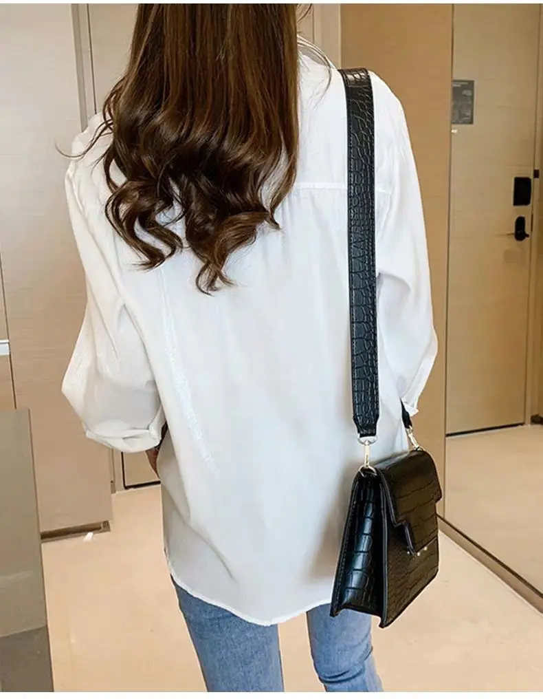 Blusa de manga larga con cuello para mujer, camisa blanca elegante, | Ropa de mujer · Omeda.es - Imagen 8