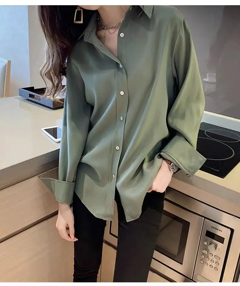 Blusa de manga larga con cuello para mujer, camisa blanca elegante, | Ropa de mujer · Omeda.es - Imagen 9