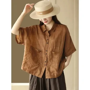 Blusa de mujer 2025 Primavera Verano Color sólido suelto algodón y | Ropa de mujer · Omeda.es