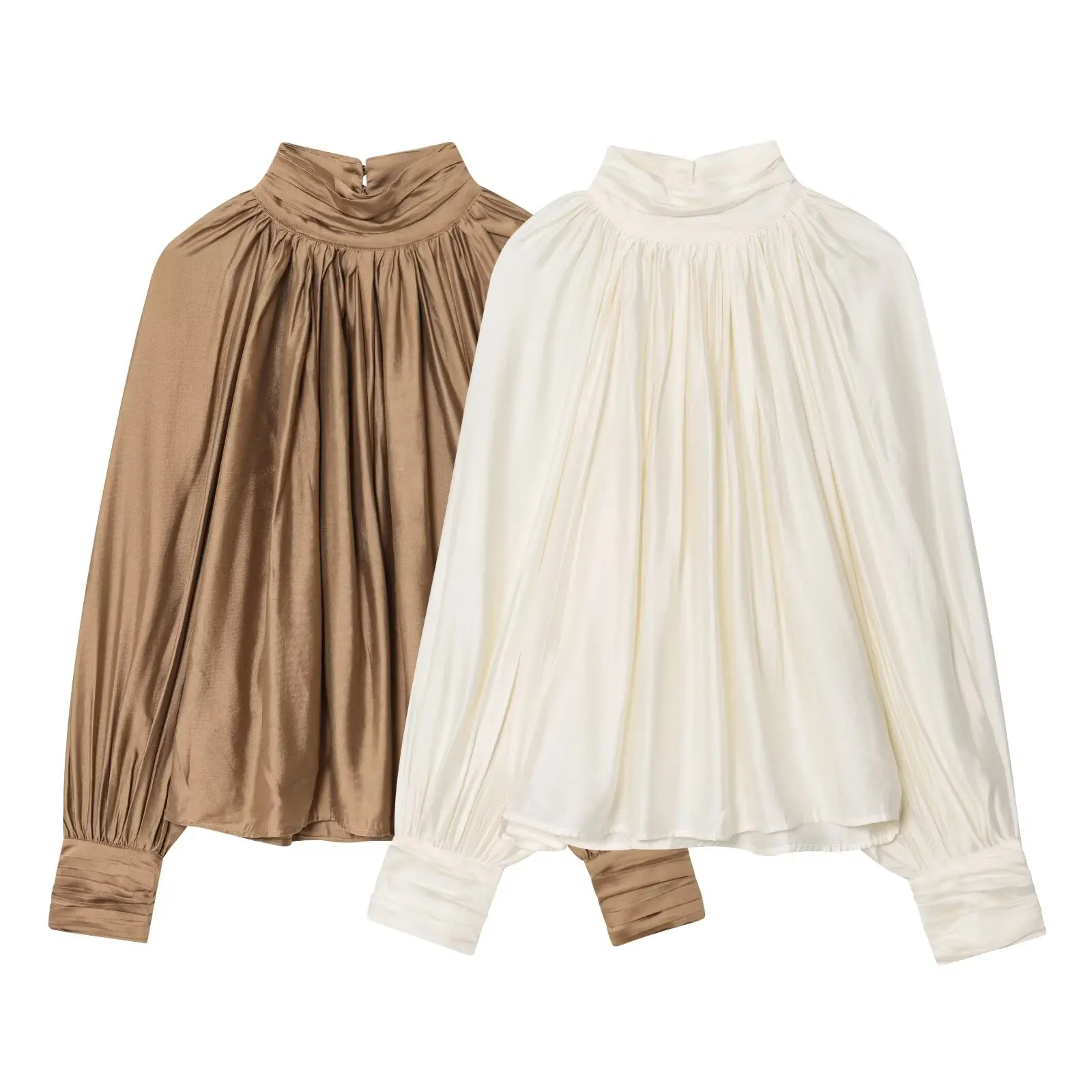 Blusa de mujer con cuello redondo, camisa holgada de manga larga, Top | Ropa de mujer · Omeda.es - Imagen 5