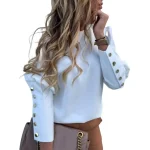 Blusa de mujer elegante Oficina señora Top botón de Metal espalda | Ropa de mujer · Omeda.es