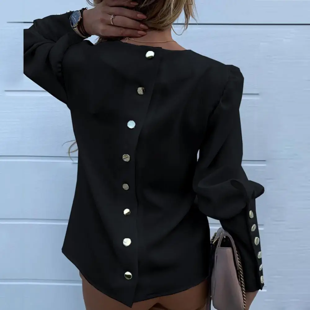 Blusa de mujer elegante Oficina señora Top botón de Metal espalda | Ropa de mujer · Omeda.es - Imagen 10