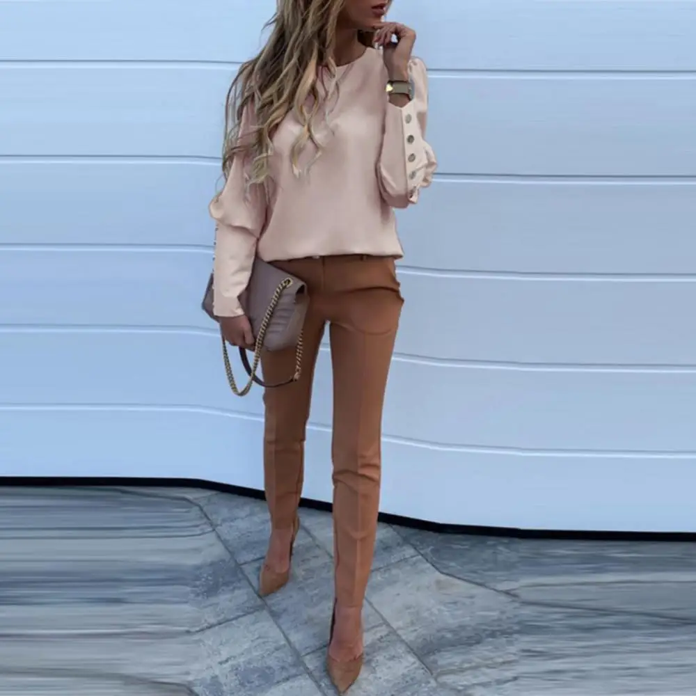 Blusa de mujer elegante Oficina señora Top botón de Metal espalda | Ropa de mujer · Omeda.es - Imagen 14