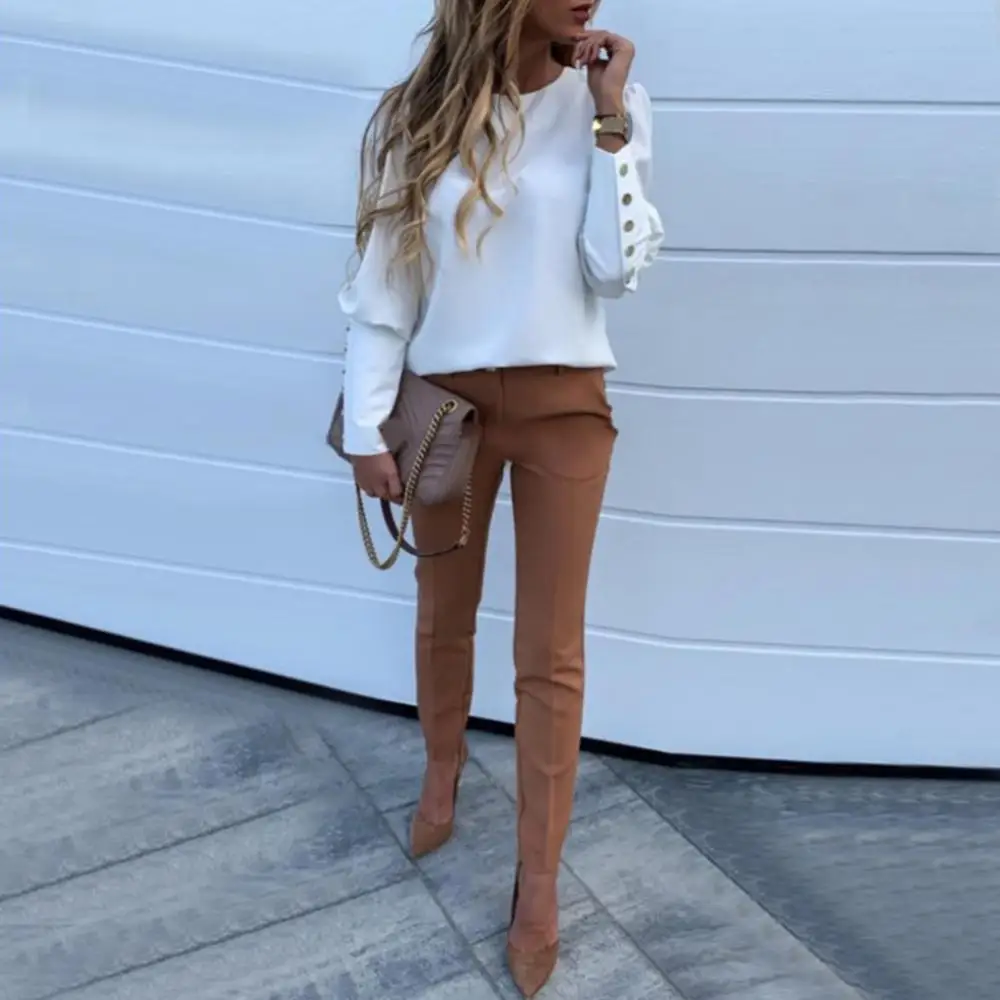 Blusa de mujer elegante Oficina señora Top botón de Metal espalda | Ropa de mujer · Omeda.es - Imagen 8