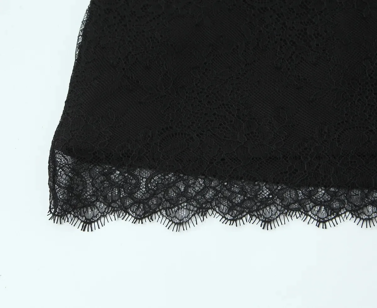 Body de encaje para mujer, Body negro recortado con cuello redondo, | Ropa de mujer · Omeda.es - Imagen 12