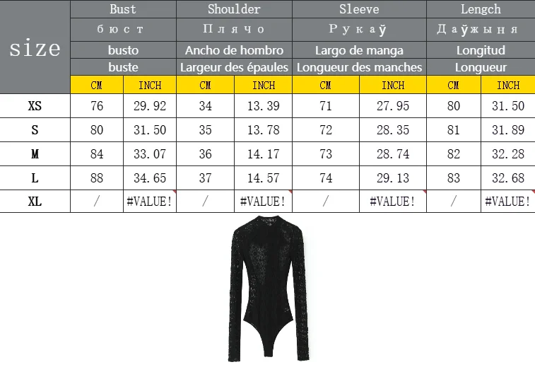 Body de encaje para mujer, Body negro recortado con cuello redondo, | Ropa de mujer · Omeda.es - Imagen 2