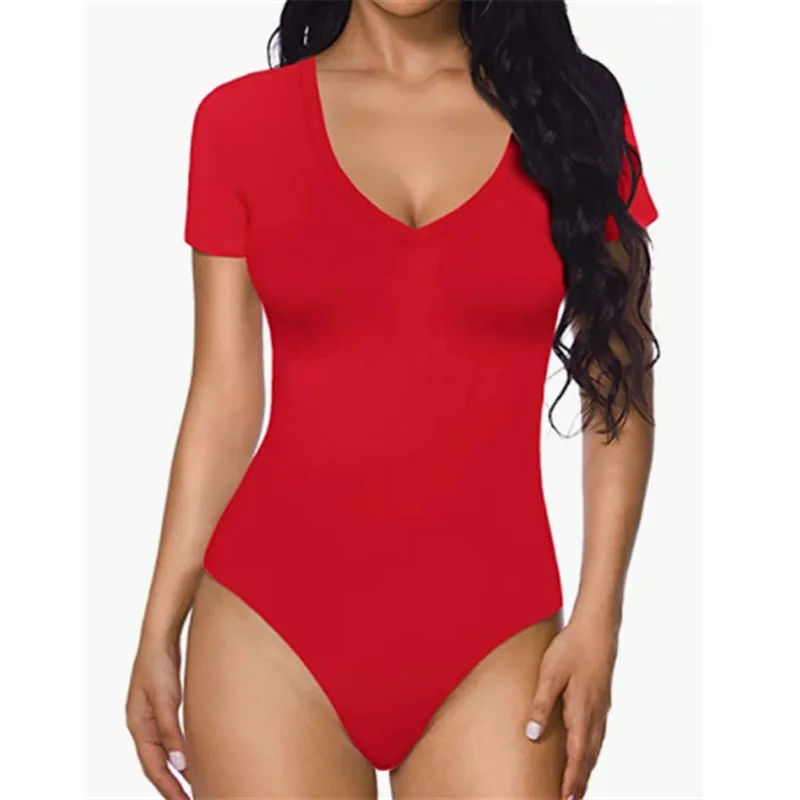 Body Sexy de manga corta para mujer, mono ajustado con cuello en V, | Ropa de mujer · Omeda.es - Imagen 4