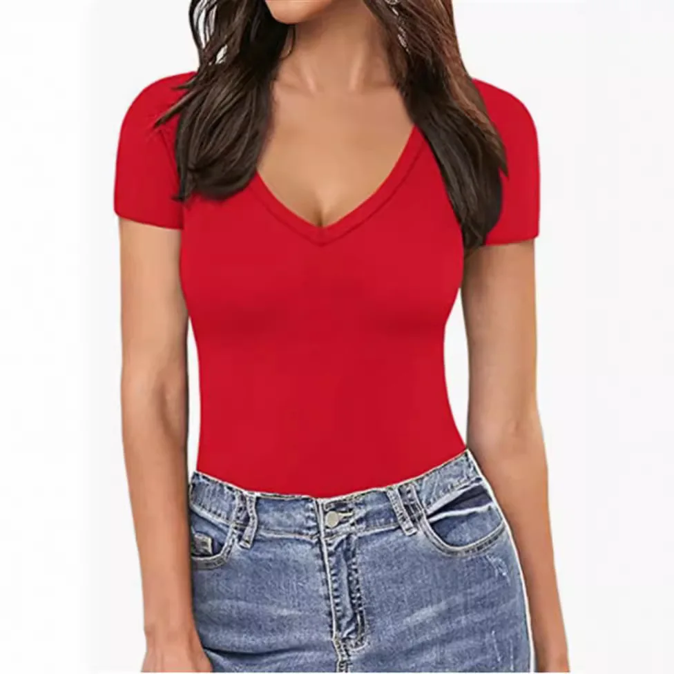 Body Sexy de manga corta para mujer, mono ajustado con cuello en V, | Ropa de mujer · Omeda.es - Imagen 6