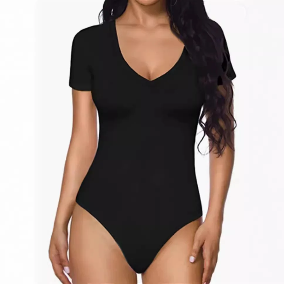 Body Sexy de manga corta para mujer, mono ajustado con cuello en V, | Ropa de mujer · Omeda.es - Imagen 9