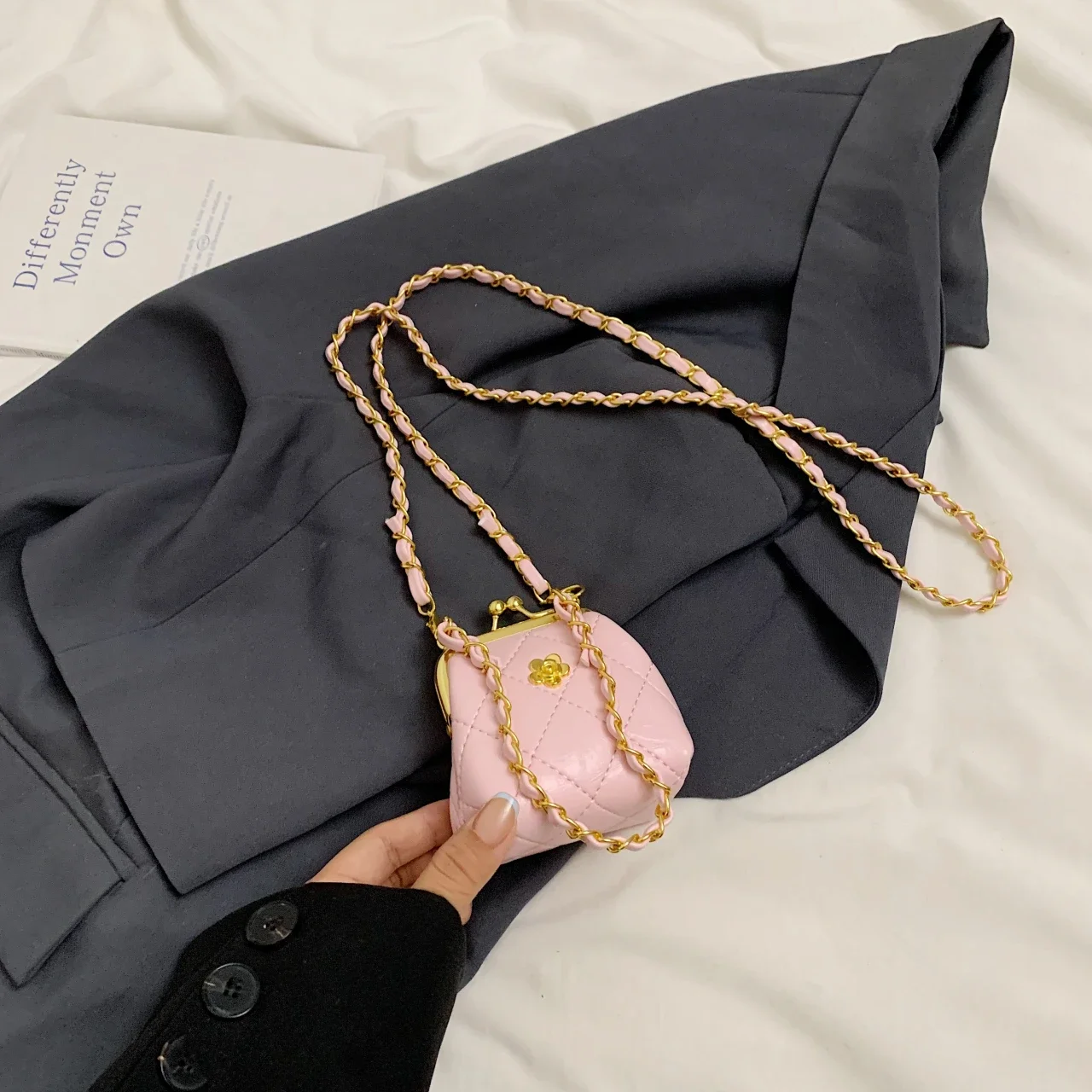 Bolso cruzado con cadena de lujo para mujer, Mini monedero con Clip | Accesorios de moda · Omeda.es - Imagen 35