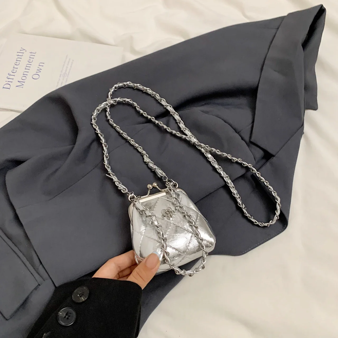 Bolso cruzado con cadena de lujo para mujer, Mini monedero con Clip | Accesorios de moda · Omeda.es - Imagen 38