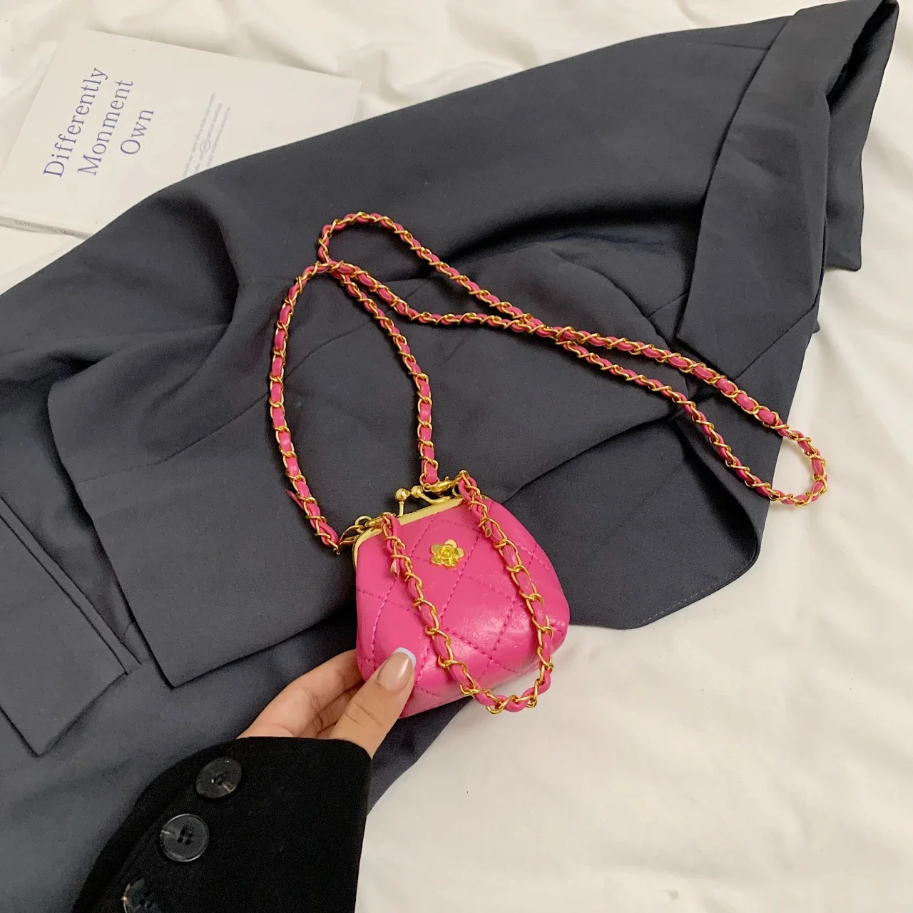 Bolso cruzado con cadena de lujo para mujer, Mini monedero con Clip | Accesorios de moda · Omeda.es - Imagen 39