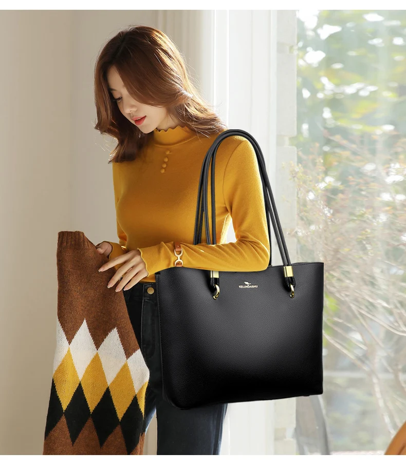 Bolso Hobo para mujer, bolso de hombro liso de cuero PU de calidad | Accesorios de moda · Omeda.es - Imagen 4