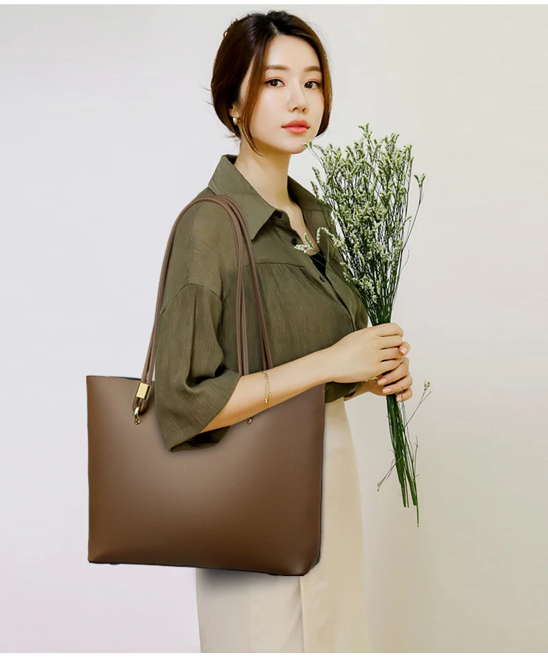 Bolso Hobo para mujer, bolso de hombro liso de cuero PU de calidad | Accesorios de moda · Omeda.es - Imagen 5