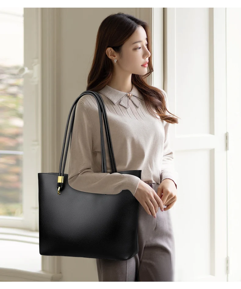 Bolso Hobo para mujer, bolso de hombro liso de cuero PU de calidad | Accesorios de moda · Omeda.es - Imagen 8