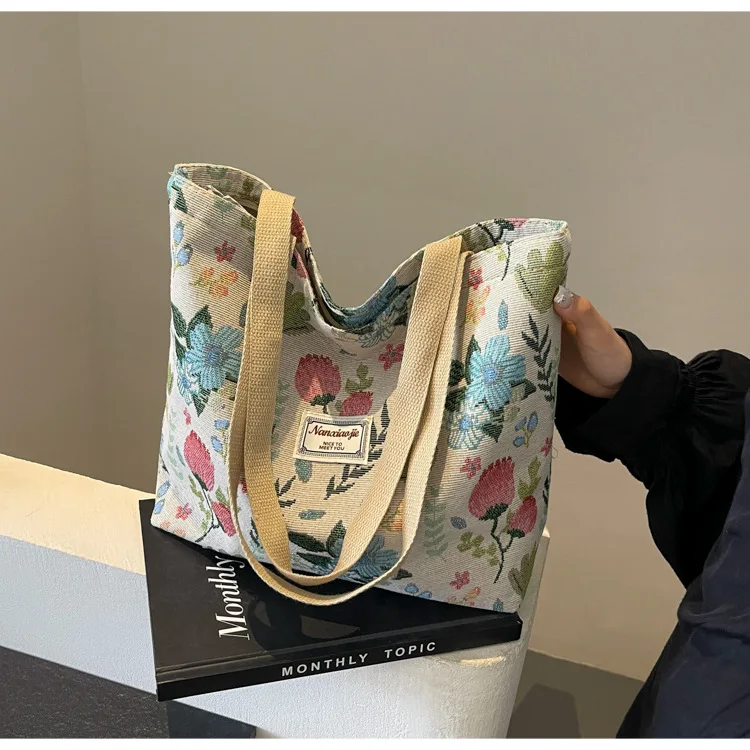 Bolso de mano de lona para mujer, bolso de hombro duradero y | Accesorios de moda · Omeda.es - Imagen 12