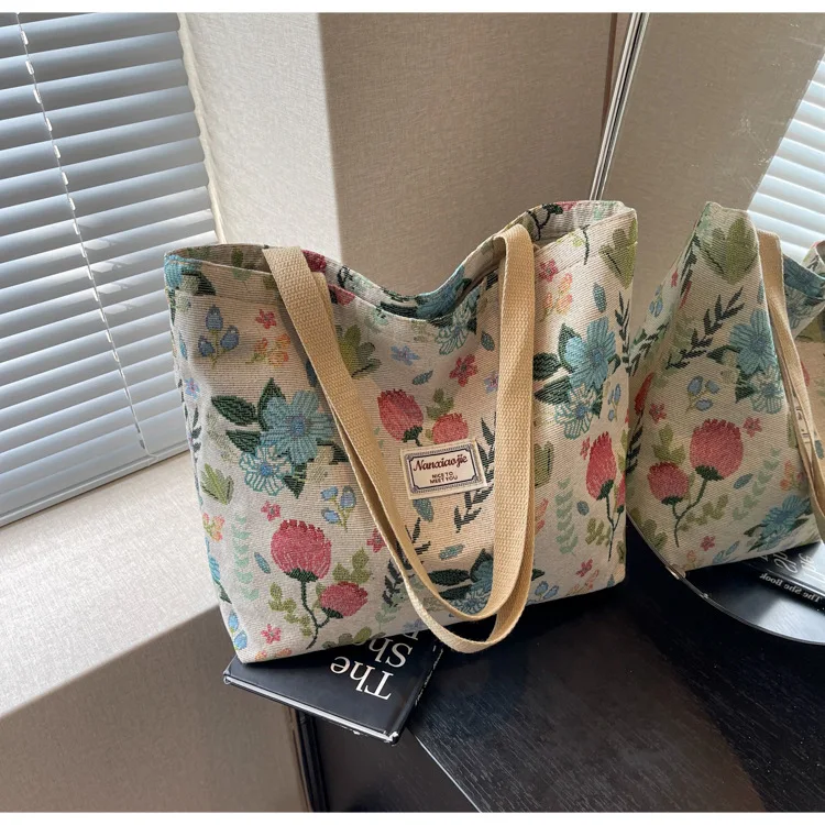 Bolso de mano de lona para mujer, bolso de hombro duradero y | Accesorios de moda · Omeda.es - Imagen 13