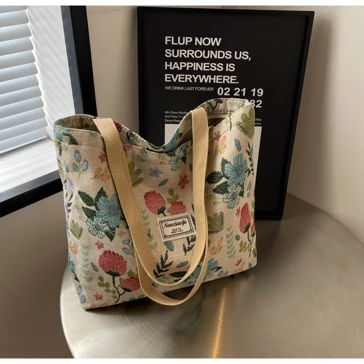 Bolso de mano de lona para mujer, bolso de hombro duradero y | Accesorios de moda · Omeda.es - Imagen 15