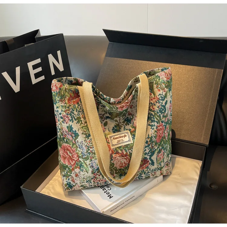 Bolso de mano de lona para mujer, bolso de hombro duradero y | Accesorios de moda · Omeda.es - Imagen 16