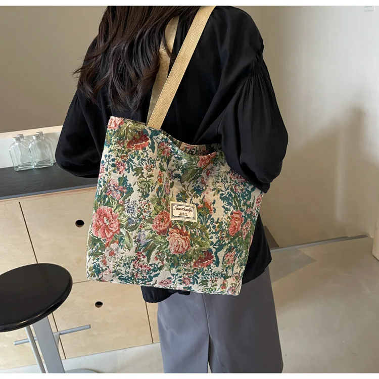 Bolso de mano de lona para mujer, bolso de hombro duradero y | Accesorios de moda · Omeda.es - Imagen 18