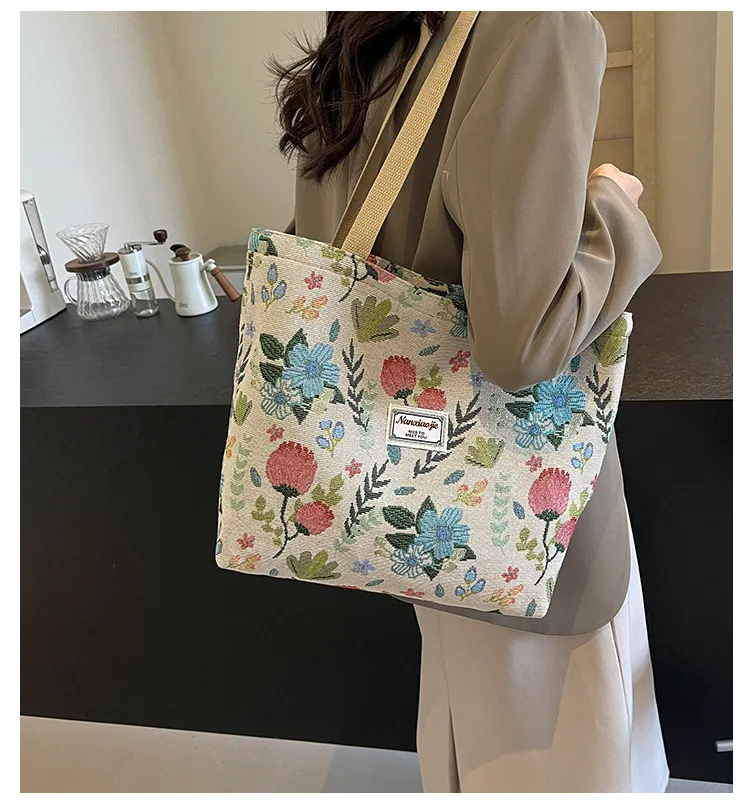 Bolso de mano de lona para mujer, bolso de hombro duradero y | Accesorios de moda · Omeda.es - Imagen 2