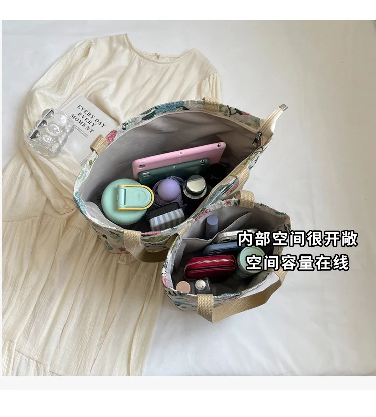 Bolso de mano de lona para mujer, bolso de hombro duradero y | Accesorios de moda · Omeda.es - Imagen 7