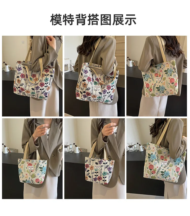 Bolso de mano de lona para mujer, bolso de hombro duradero y | Accesorios de moda · Omeda.es - Imagen 8