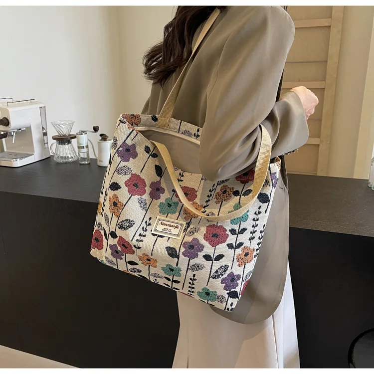 Bolso de mano de lona para mujer, bolso de hombro duradero y | Accesorios de moda · Omeda.es - Imagen 9