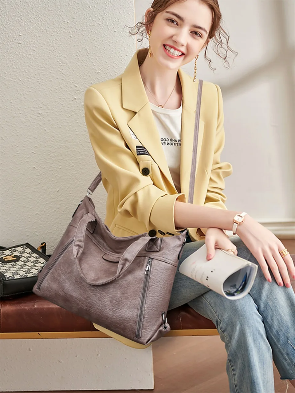 Bolso de mano Retro de moda para mujer, bolso de hombro moderno, | Accesorios de moda · Omeda.es - Imagen 4