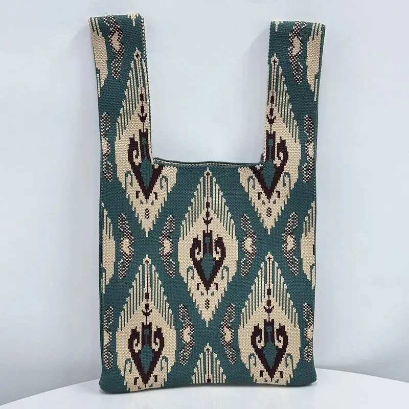 Bolso de mano tejido a la moda para mujer, bolso de mano con patrón | Accesorios de moda · Omeda.es - Imagen 12