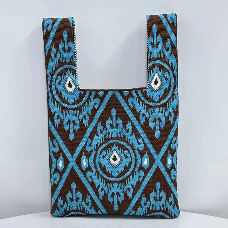 Bolso de mano tejido a la moda para mujer, bolso de mano con patrón | Accesorios de moda · Omeda.es - Imagen 13