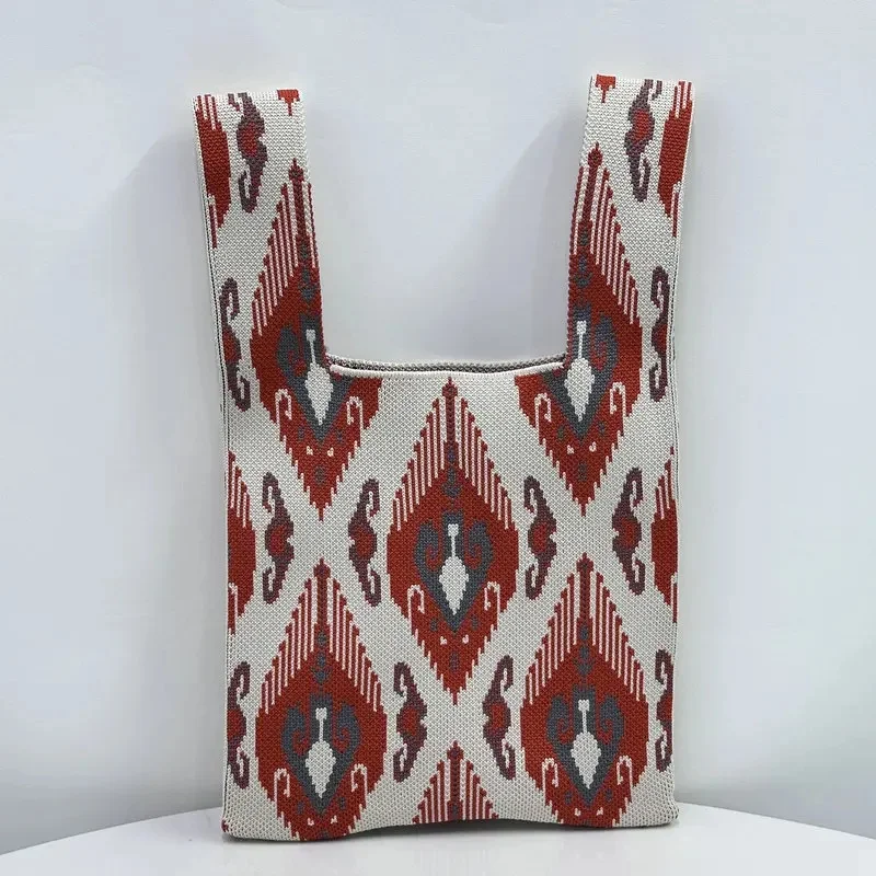 Bolso de mano tejido a la moda para mujer, bolso de mano con patrón | Accesorios de moda · Omeda.es - Imagen 15