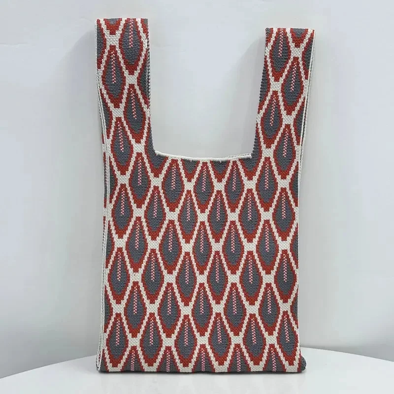 Bolso de mano tejido a la moda para mujer, bolso de mano con patrón | Accesorios de moda · Omeda.es - Imagen 17