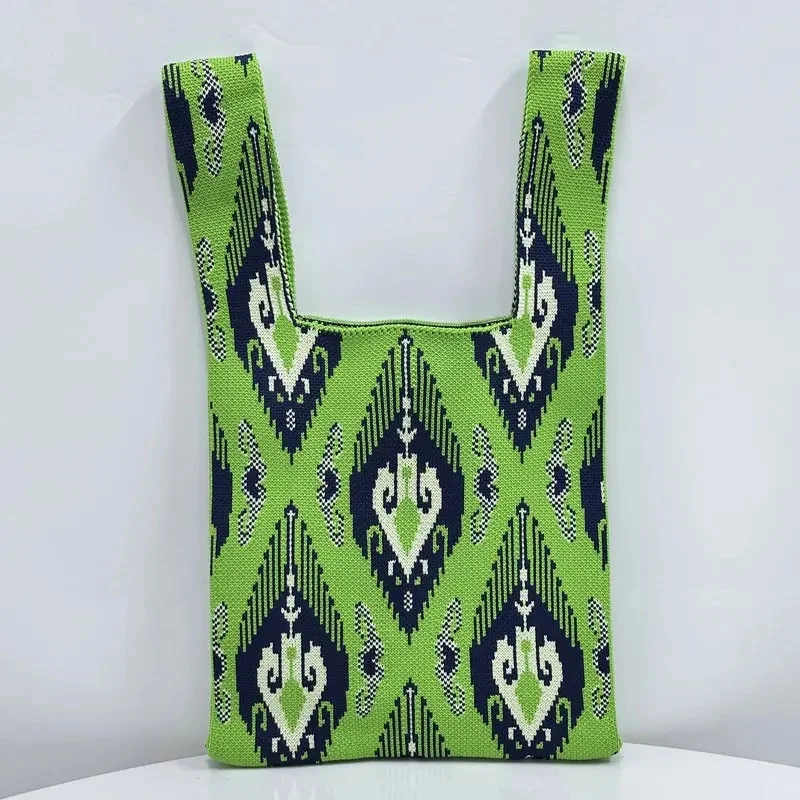 Bolso de mano tejido a la moda para mujer, bolso de mano con patrón | Accesorios de moda · Omeda.es - Imagen 18