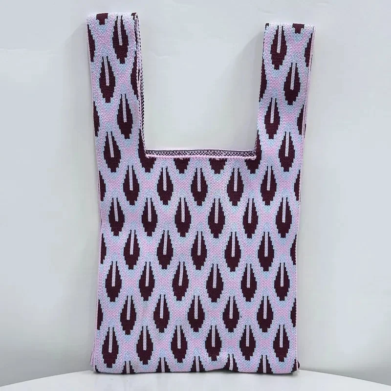 Bolso de mano tejido a la moda para mujer, bolso de mano con patrón | Accesorios de moda · Omeda.es - Imagen 20