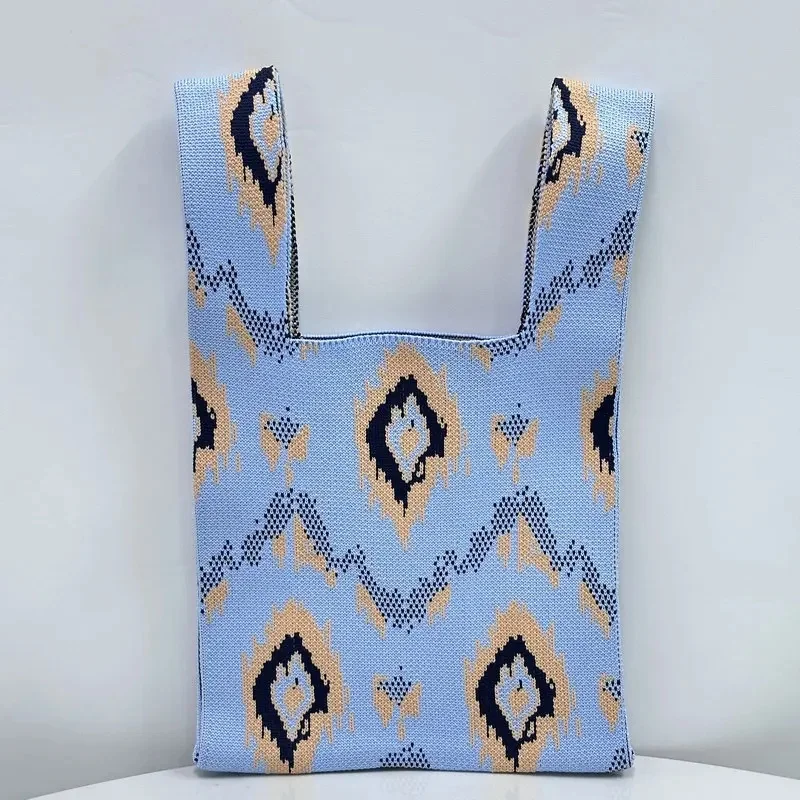 Bolso de mano tejido a la moda para mujer, bolso de mano con patrón | Accesorios de moda · Omeda.es - Imagen 21