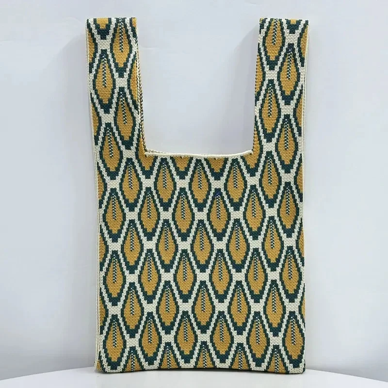 Bolso de mano tejido a la moda para mujer, bolso de mano con patrón | Accesorios de moda · Omeda.es - Imagen 22