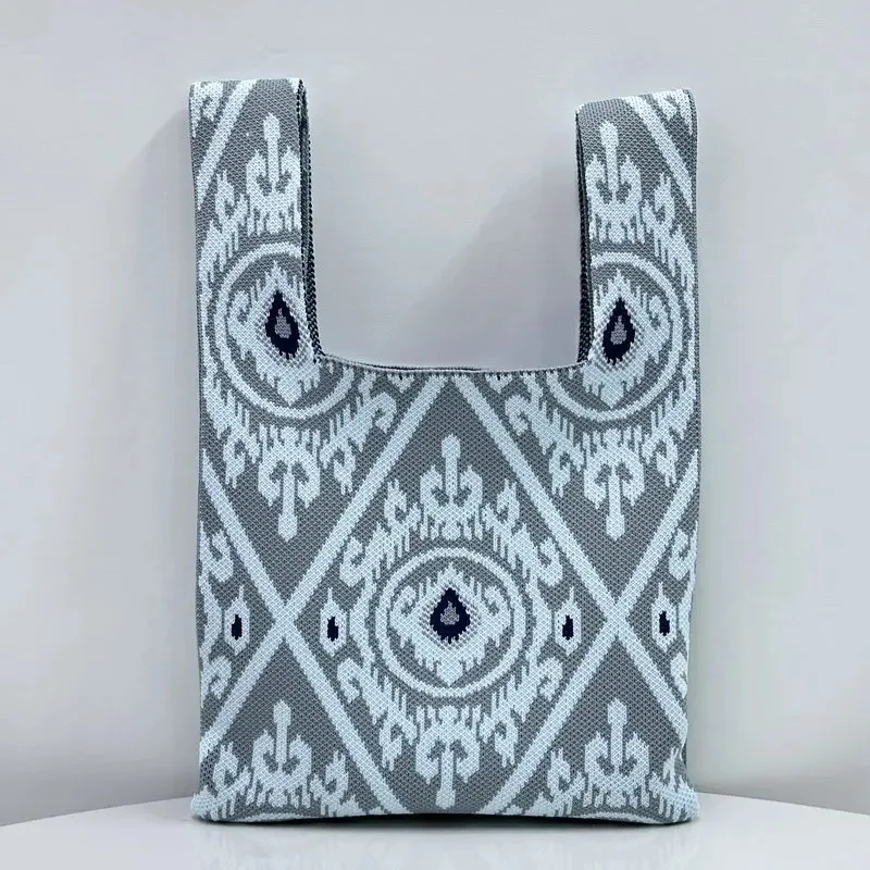 Bolso de mano tejido a la moda para mujer, bolso de mano con patrón | Accesorios de moda · Omeda.es - Imagen 25