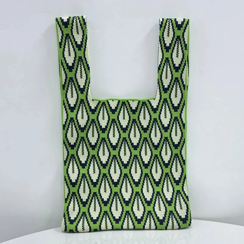 Bolso de mano tejido a la moda para mujer, bolso de mano con patrón | Accesorios de moda · Omeda.es - Imagen 26