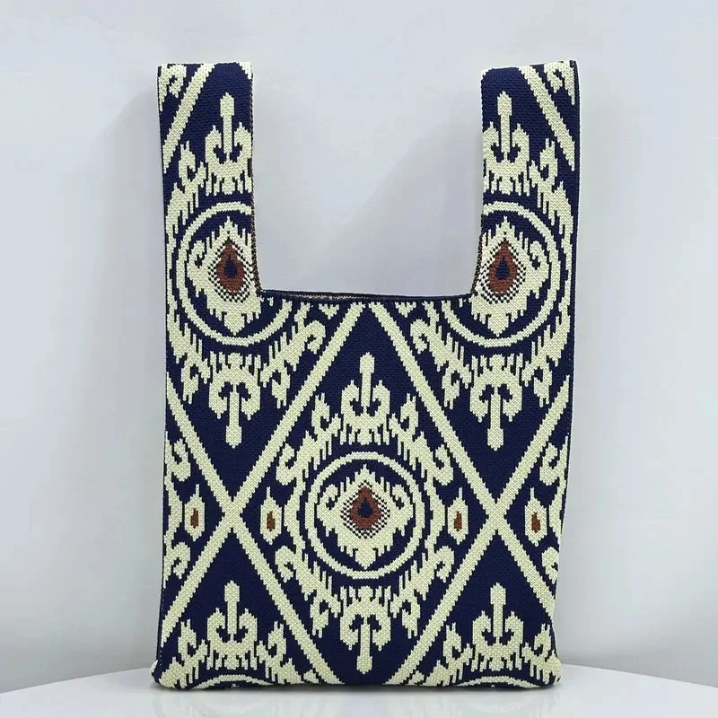 Bolso de mano tejido a la moda para mujer, bolso de mano con patrón | Accesorios de moda · Omeda.es - Imagen 29