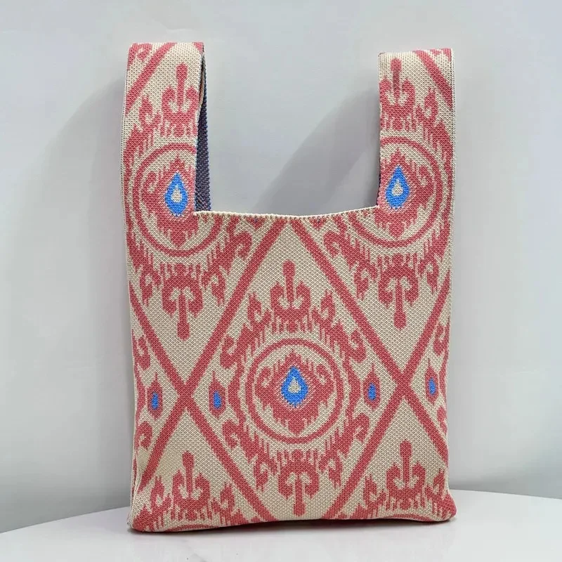 Bolso de mano tejido a la moda para mujer, bolso de mano con patrón | Accesorios de moda · Omeda.es - Imagen 3