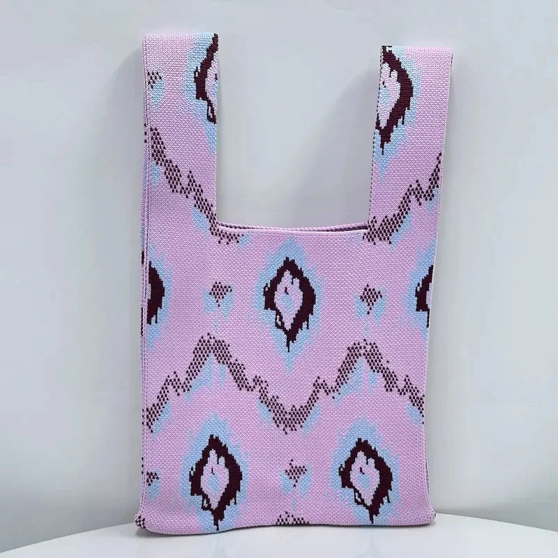 Bolso de mano tejido a la moda para mujer, bolso de mano con patrón | Accesorios de moda · Omeda.es - Imagen 4