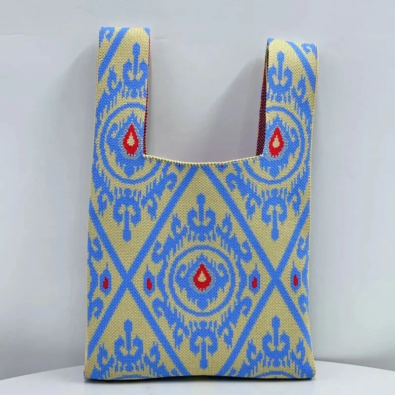 Bolso de mano tejido a la moda para mujer, bolso de mano con patrón | Accesorios de moda · Omeda.es - Imagen 7