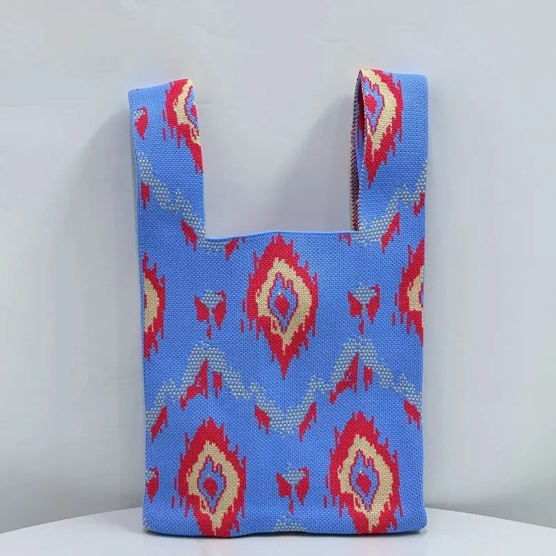 Bolso de mano tejido a la moda para mujer, bolso de mano con patrón | Accesorios de moda · Omeda.es - Imagen 8